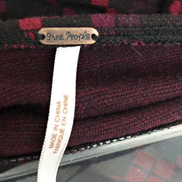 Free People Womens Mini Skirt Red Black Stretch M - Picture 5 of 7